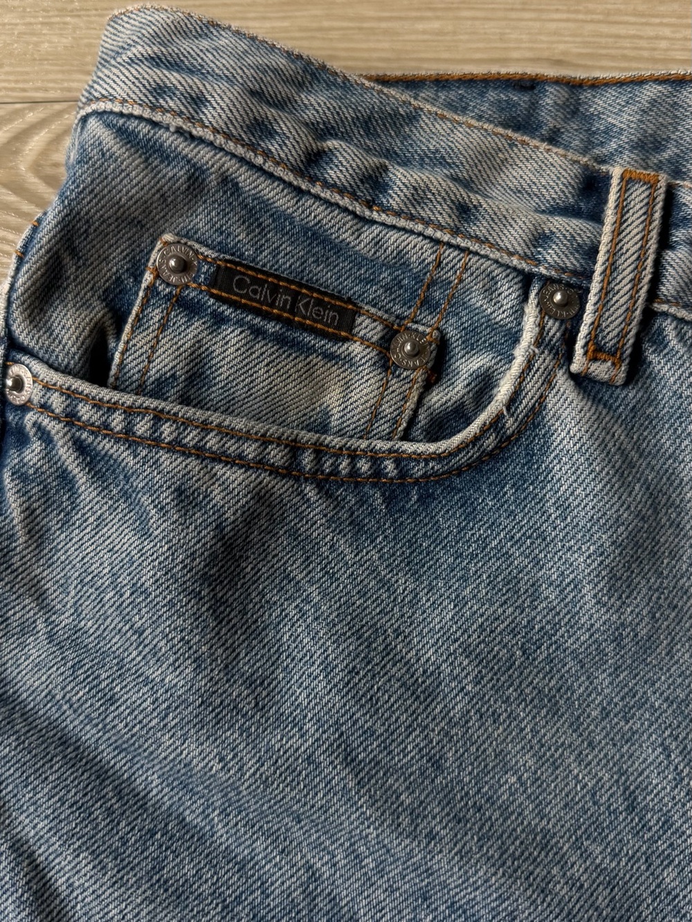 Calvin Klein Jeans Light Blue Frayed Hem Denim Shorts